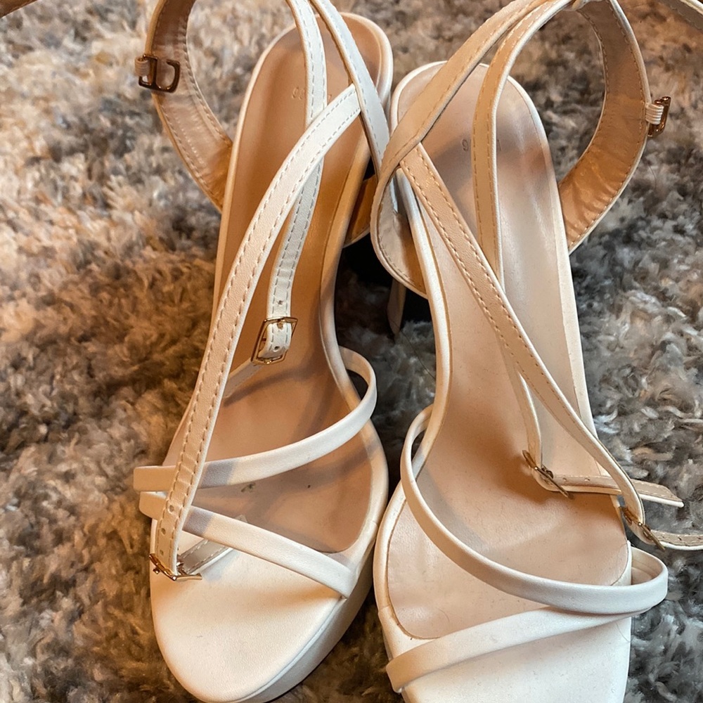 Shein white high heeled sandals